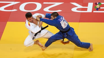 Fran Garrigós, en su pelea por el bronce en Montpellier.