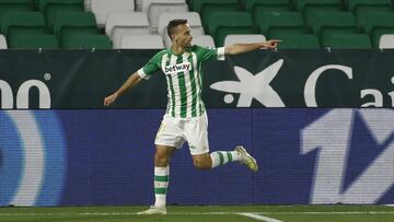 Canales, tras marcar ante el Celta. 