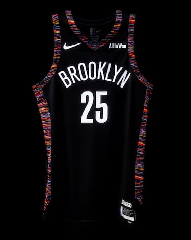 El uniforme City Edition de los Brooklyn Nets para la temporada 2025/26 revive el diseño 'Brooklyn Camo' en negro con ribetes multicolor, inspirado en los suéteres Coogi que usaba The Notorious B.I.G. Es un homenaje a Bed-Stuy y al legado cultural del rap neoyorquino.