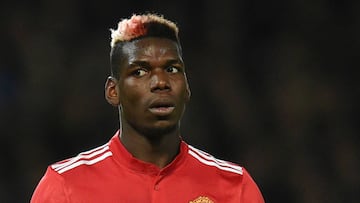 Paul Pogba durante un partido con el Manchester United.