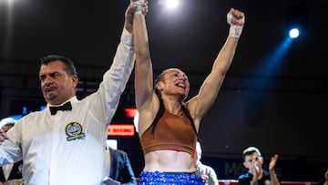 Almudena Álvarez tras proclamarse campeona de Europa del peso superpluma.