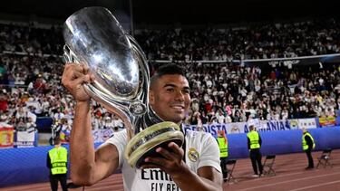 Casemiro tras ganar la Supercopa de Europa con el Real Madrid frente al Eintracht.