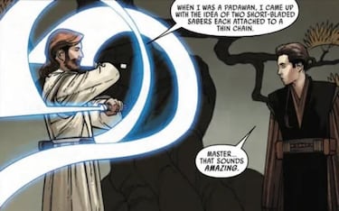 Obi-Wan inventó un sable láser con forma de nunchaku, según revela un cómic de Star Wars