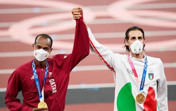 Barshim y Tamberi, en el podio. 