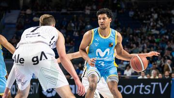 Mark Hughes, escolta del Movistar Estudiantes, ante el Grupo Alega Cantabria.