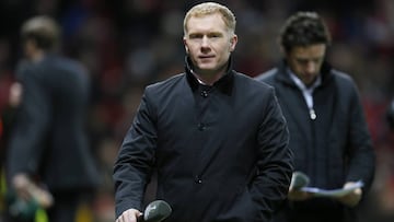 Football Soccer - Manchester United v FC Midtjylland - UEFA Europa League Round of 32 Second Leg - Old Trafford, Manchester, England - 25/2/16
 BT Sport&#039;s Paul Scholes before the game
 Action Images via Reuters / Jason Cairnduff
 Livepic
 EDITORIAL U