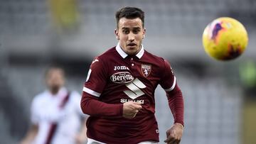 STADIO OLIMPICO GRANDE TORINO, TURIN, ITALY - 2020/01/12: Alejandro &#039;Alex&#039; Berenguer of Torino FC in action during the Serie A football match between Torino FC and Bologna FC. Torino FC won 1-0 over Bologna FC. (Photo by Nicol&Atilde;&sup2; Camp