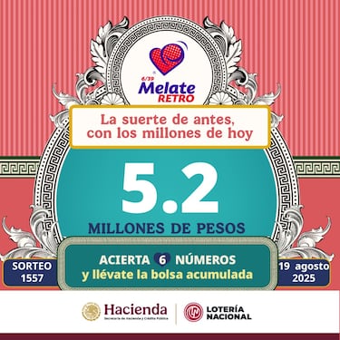 Resultados Melate Retro: números que cayeron hoy y premios del sorteo 1557 | 19 de agosto del 2025
