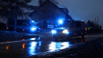 Police vehicles gather at a blockade near the site of an explosion in Przewodow, a village in eastern Poland near the border with Ukraine, November 18, 2022. REUTERS/Kacper Pempel