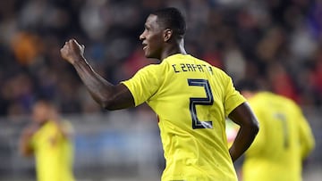 El jugador Cristian Zapata en el partido de la Selecci&oacute;n Colombia ante Corea del Sur en un amistoso internacional