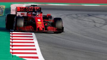 El Ferrari SF1000 de Sebastian Vettel. Test en Barcelona, F1 2020. 