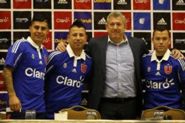 Patricio Rubio, Leonardo Valencia y Renato González fueron presentados en la U para el segundo semestre.