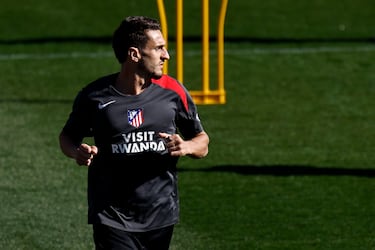 Koke durante el entrenamiento. 