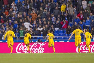 Thomas celebra el 0-1.