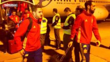 Los jugadores de la Selección, en Rumanía.