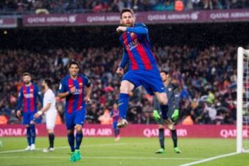 Messi celebra el 3-0.