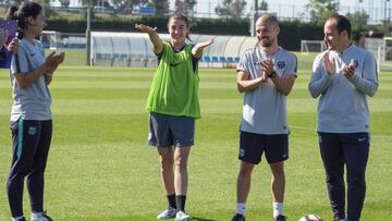 Patri Guijarro volvió a entrenarse con el grupo.