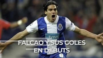 Falcao marcando su primer gol con el Porto