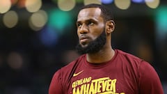 BOSTON, MA - MAY 27: LeBron James #23 of the Cleveland Cavaliers looks on prior to Game Seven of the 2018 NBA Eastern Conference Finals against the Boston Celtics at TD Garden on May 27, 2018 in Boston, Massachusetts. NOTE TO USER: User expressly acknowledges and agrees that, by downloading and or using this photograph, User is consenting to the terms and conditions of the Getty Images License Agreement.   Maddie Meyer/Getty Images/AFP
 == FOR NEWSPAPERS, INTERNET, TELCOS &amp; TELEVISION USE ONLY ==