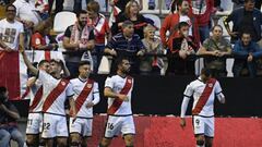 Celebraci&oacute;n de un gol del Rayo en Vallecas.