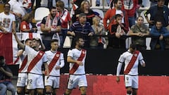 Celebraci&oacute;n de un gol del Rayo en Vallecas.