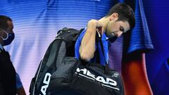 Djokovic, cabizbajo tras caer en las ATP Finals ante Thiem.