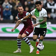 Luis Díaz asiste, pero Liverpool empata con West Ham