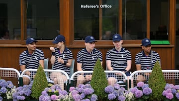 Los recogepelotas ya están listos.