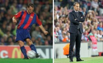 Frank de Boer aterrizó junto a su hermano en el Barça de los holandeses procedente del Ajax. Se retiró en Qatar en 2005. Como entrenador se ha curtido en el Ajax, Inter de Milán, Crystal Palace, Atalanta y la selección de Países Bajos.