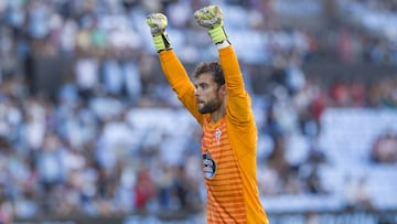 Sergio durante un duelo del Celta 