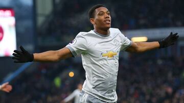 Martial celebra su gol.