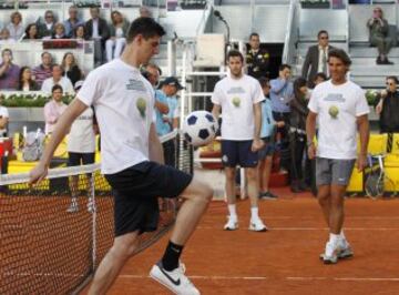 Courtois durante los partidos benéficos del Charity Day, un acto a beneficio de las fundaciones del tenista Rafa Nadal  y el portero del Real Madrid Iker Casillas, que destinarán el dinero a niños desfavorecidos.