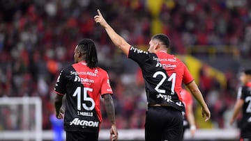 during the 15th round match between Atlas and Atletico San Luis as part of the Torneo Clausura 2024 Liga BBVA MX at Jalisco Stadium on April 14, 2024 in Guadalajara, Jalisco, Mexico.