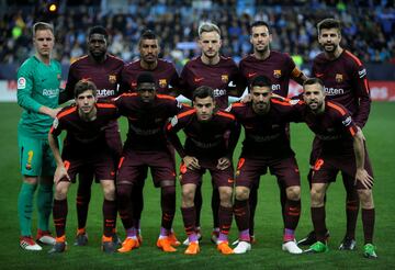 Barcelona's starting line-up.