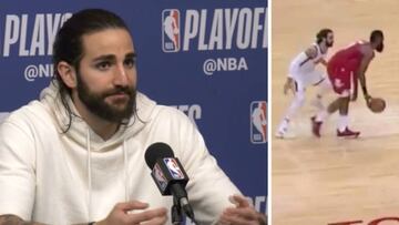 La explicación de Ricky Rubio sobre su singular defensa a Harden: tiene su lógica