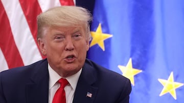 FILE PHOTO: U.S. President Donald Trump speaks dutring a bilateral meeting with European Commission President Ursula von der Leyen during the 50th World Economic Forum (WEF) annual meeting in Davos, Switzerland, January 21, 2020. REUTERS/Jonathan Ernst/File Photo