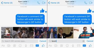 El botón para responder con GIFs llega a Facebook