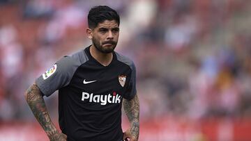 Ever Banega of Sevilla FC during the match between Girona FC vs Sevilla FC of LaLiga, date 35, 2018-2019 season. Montilivi Stadium. Barcelona, Spain - 28 APR 2019