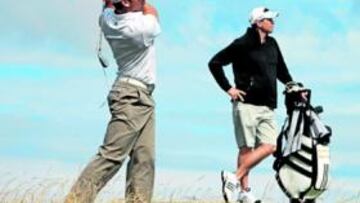 Sergio entrenando ayer.