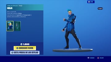 El skin de Ninja vale 1 500 paVos e incluye 4 estilos diferentes y un accesorio mochilero