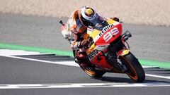 NORTHAMPTON, ENGLAND - AUGUST 23: Jorge Lorenzo of Spain and Repsol Honda Team heads down a straight during the MotoGp Of Great Britain - Free Practice at Silverstone Circuit on August 23, 2019 in Northampton, England. (Photo by Mirco Lazzari gp/Getty Ima