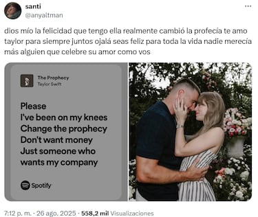 Los memes del compromiso entre Taylor Swift y Travis Kelce: las ‘swifties’ enloquecen y dejan estas imágenes para el recuerdo