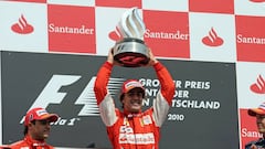 Massa y Alonso en su &eacute;poca de Ferrari.