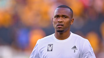 Samir Caetano of Tigres during the 1st round match between Tigres UANL and Necaxa as part of the Torneo Apertura 2024 Liga MX at Universitario Stadium on July 06, 2024 in Monterrey, Nuevo Leon, Mexico.
