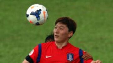 Park Eunsun, en un partido de la Copa de Asia de 2014 entre Corea del Sur y Birmania. 