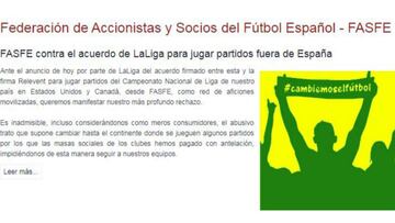 FASFE ve "inadmisible" el acuerdo para jugar en EE UU