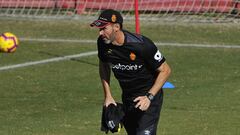 Vicente Moreno entrena con el Mallorca. 