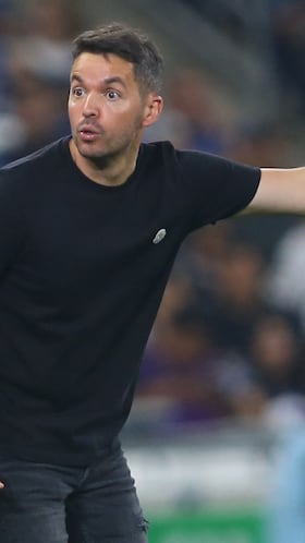Cruz Azul's Argentine head coach Nicolas Larcamon reacts during the Liga MX Clausura tournament football match between Monterrey and Cruz Azul at BBVA Stadium in Monterrey, Mexico on February 28, 2026. (Photo by Julio Cesar AGUILAR / AFP)