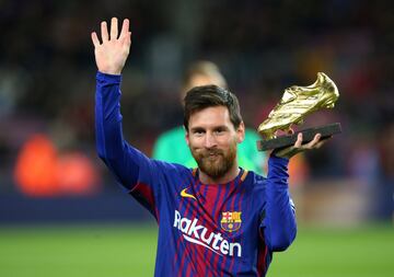 Al igual que los ses Balones de Oro, Messi ganó seis Botas de Oro en sus años como delantero del Barcelona.