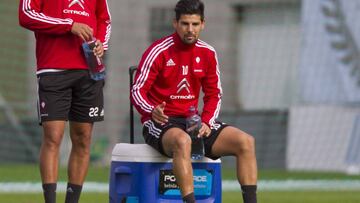 Nolito, en un entrenamiento con el Celta.